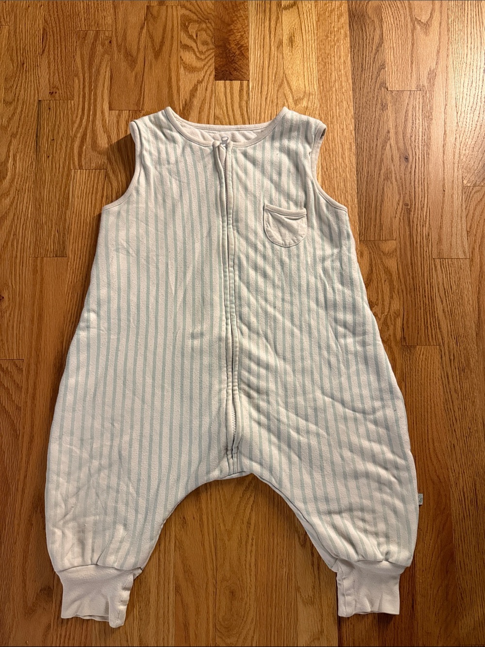 Sleeveless Light Blue Stripe Bamboo and cotton Sleepsac